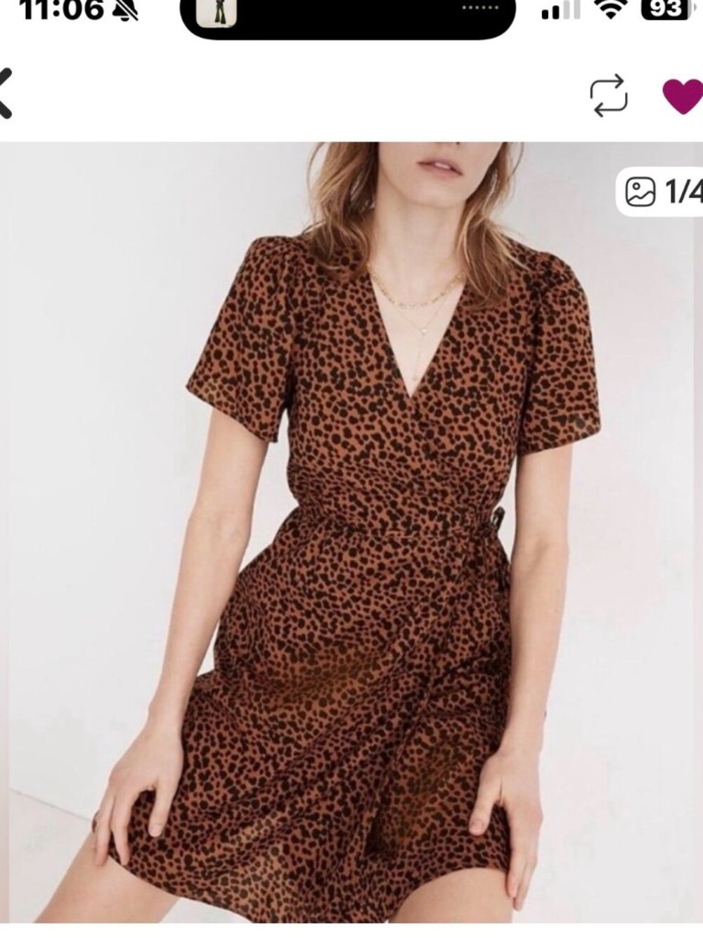 Madewell Flutter sleeve wrap mini dress / med/ - Picture 2 of 7